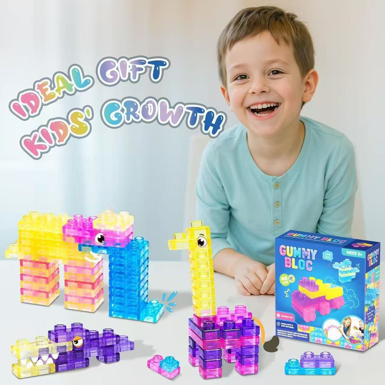 Jelly Blocks, Squishy Multi-color Stacking Building Blocks Toy - image 8