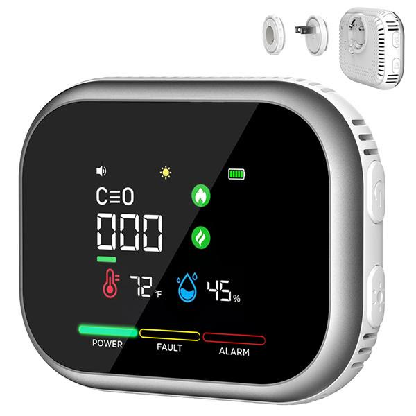 6-in-1 Portable Gas Detector with Temp & Humidity Sensor, HD Display, Plug & Play - image 1