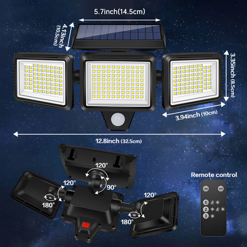 Solar Outdoor Lights ,3 Heads Dimmable SpotLights with 3 Modes,IP65 Waterproof - image 2