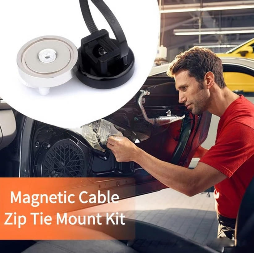 Heavy-Duty Magnetic Cable Tie Mounts, 22mm Magnetic Zip Tie Mount Bases - image 10