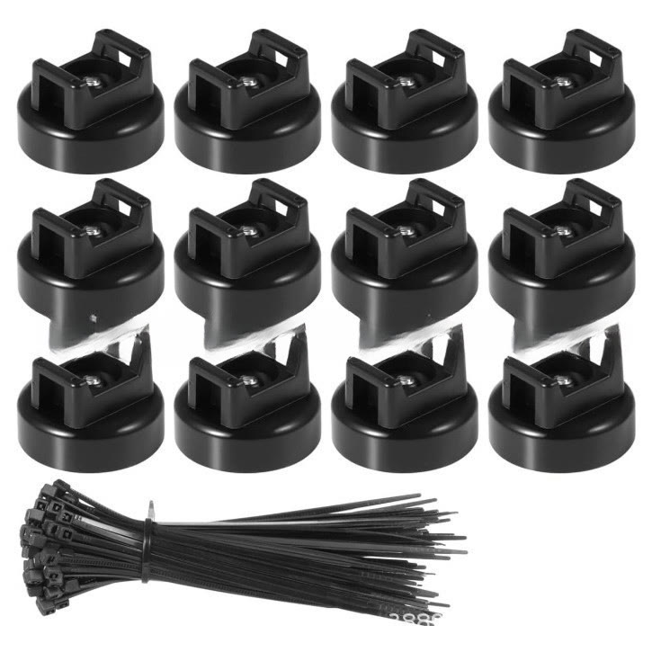 Heavy-Duty Magnetic Cable Tie Mounts, 22mm Magnetic Zip Tie Mount Bases - Black - 12pcs - image 1
