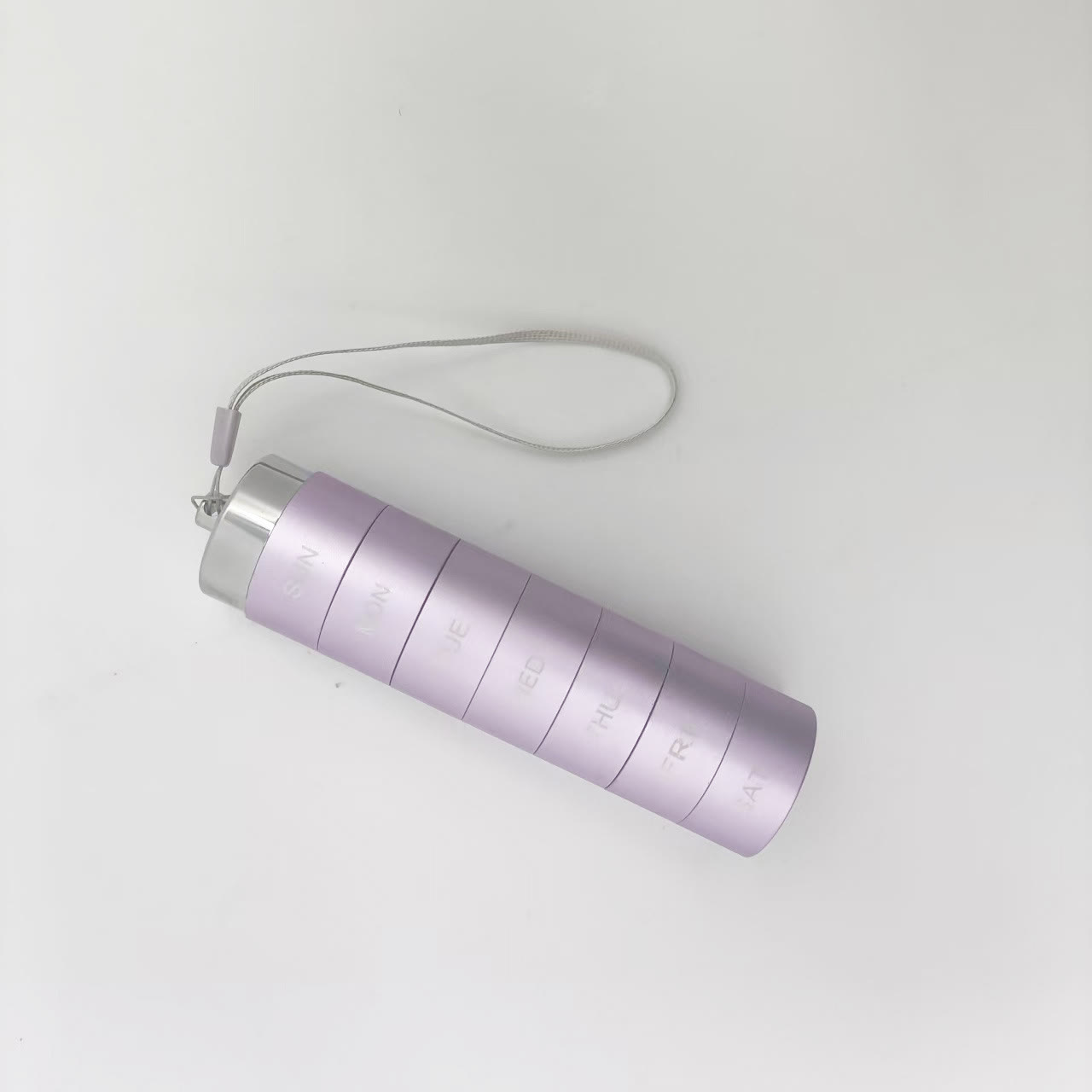 Metal Travel Pill Organizer, Portable 7-Day/4-Times Vitamin Organizer Stackable - Purple - image 9