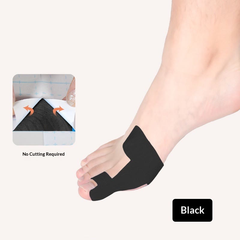 60PCS Pre‑Cut Bunion Corrector Kinesiology Tape, Waterproof Kinesiology Toe Support - Black - 60PCS - image 10