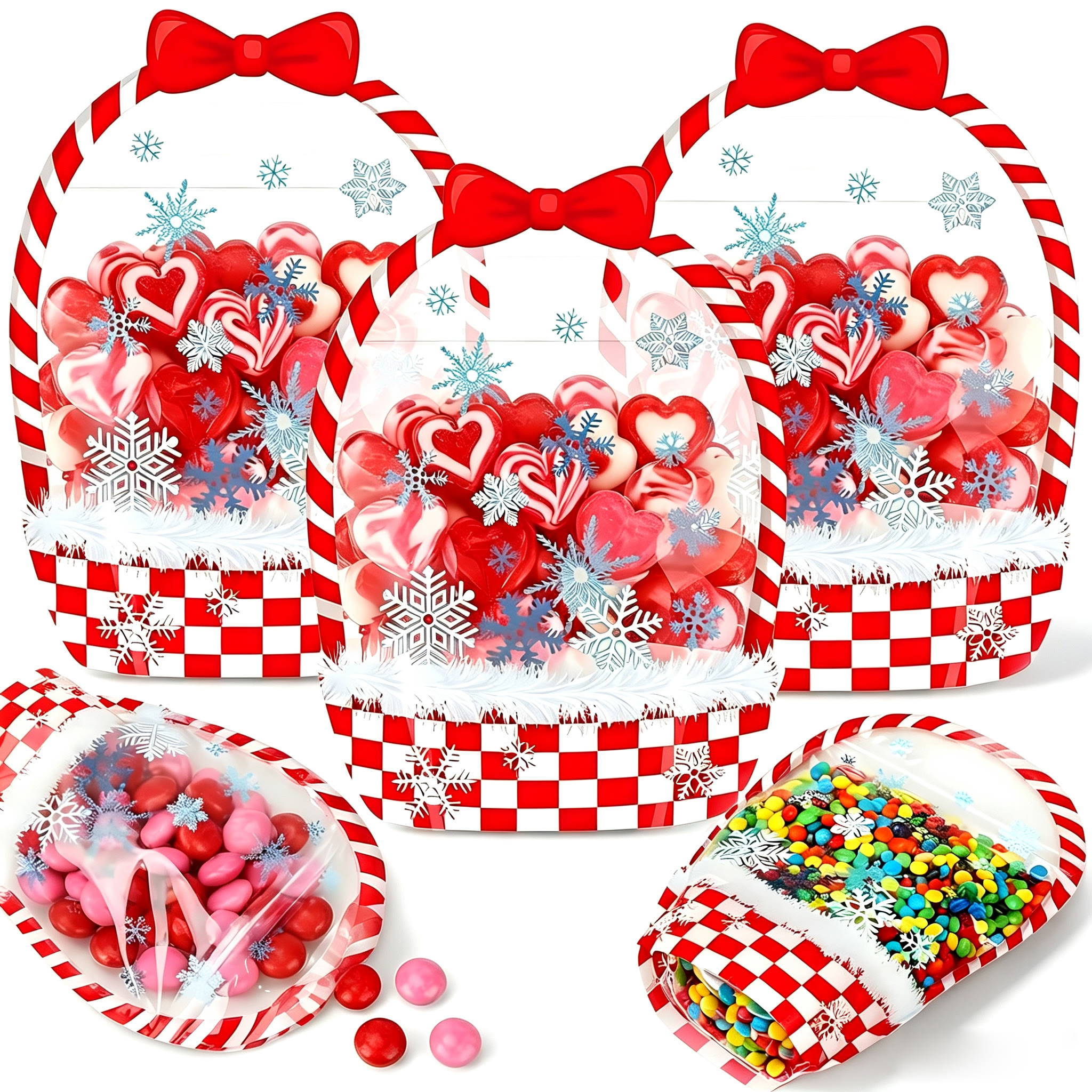 Halloween Goodie Bags Plastic Candy Bag Trick or Treat Bags - ❄️ Christmas snowflake - 50PCS🎁Best Value - image 17