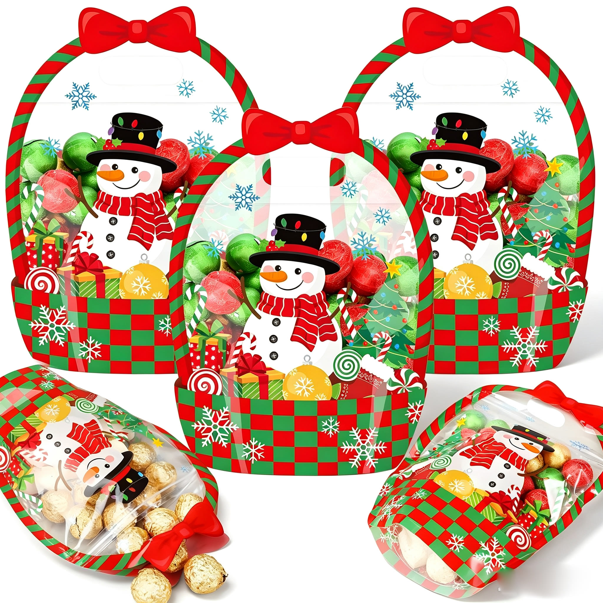 Halloween Goodie Bags Plastic Candy Bag Trick or Treat Bags - ⛄ Snowman - 50PCS🎁Best Value - image 18