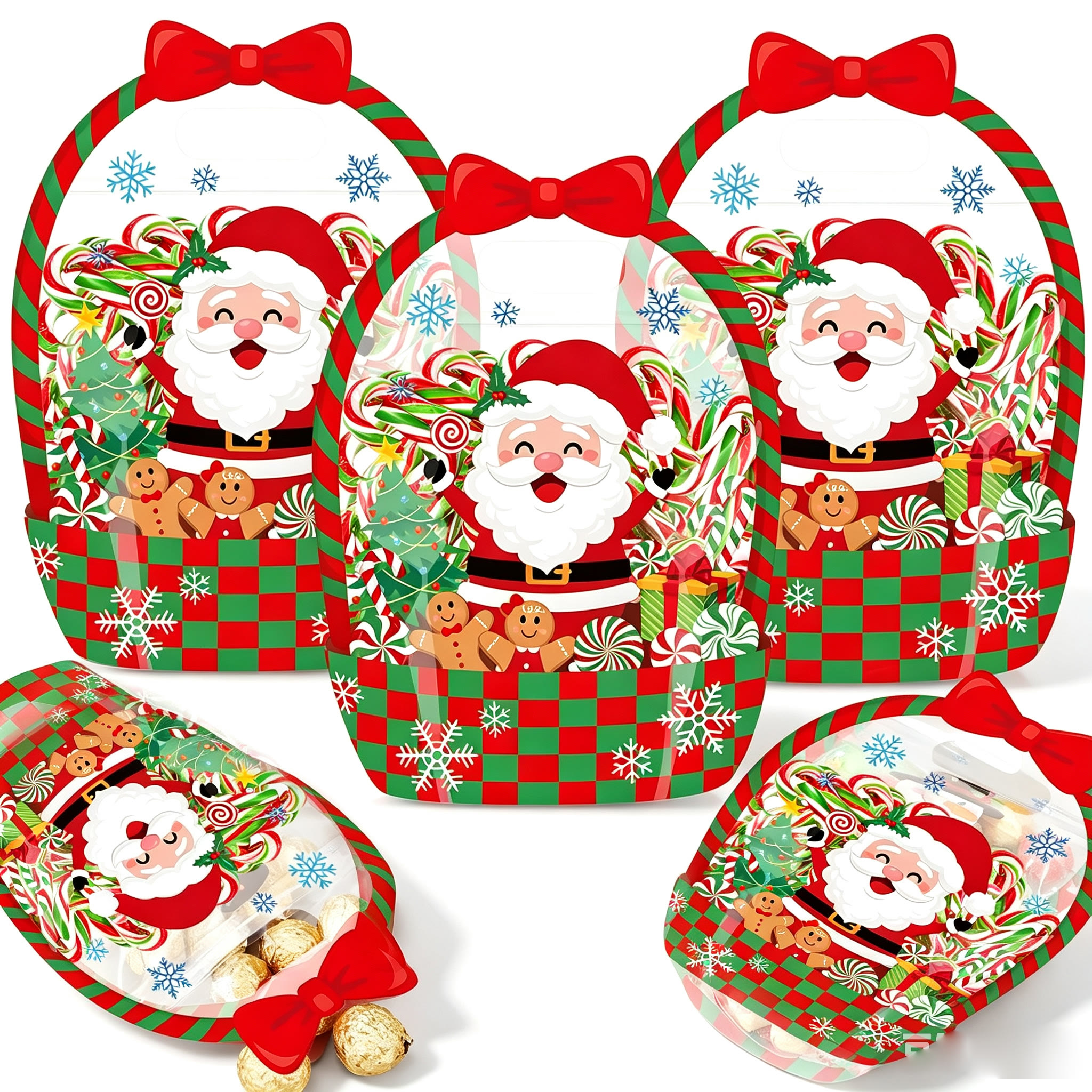 Halloween Goodie Bags Plastic Candy Bag Trick or Treat Bags - 🎅 Santa Claus - 50PCS🎁Best Value - image 19