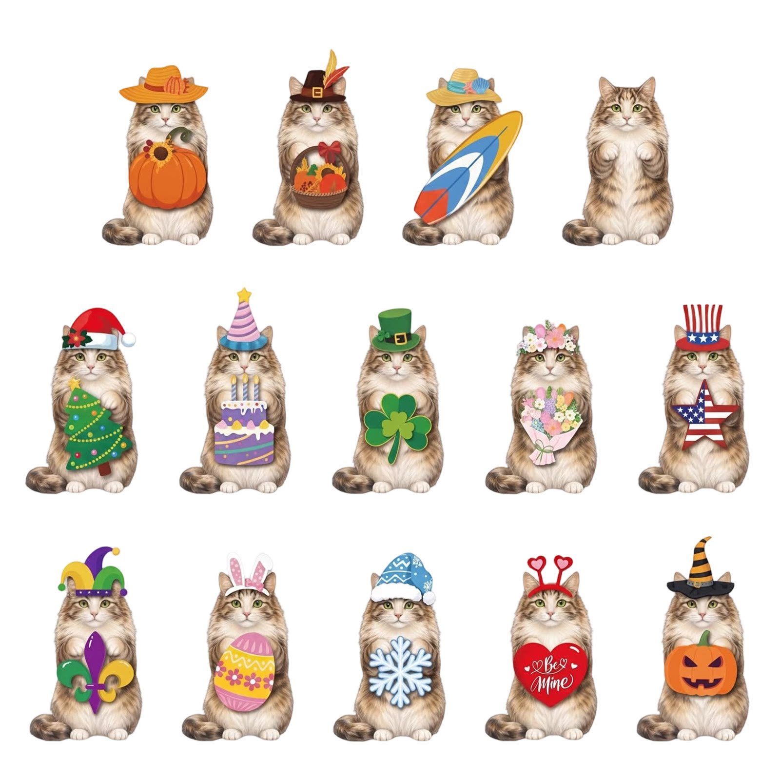 Interchangeable Cat Wooden Sign, Halloween Decor, Cute Pet Desk Ornament - Q - image 26