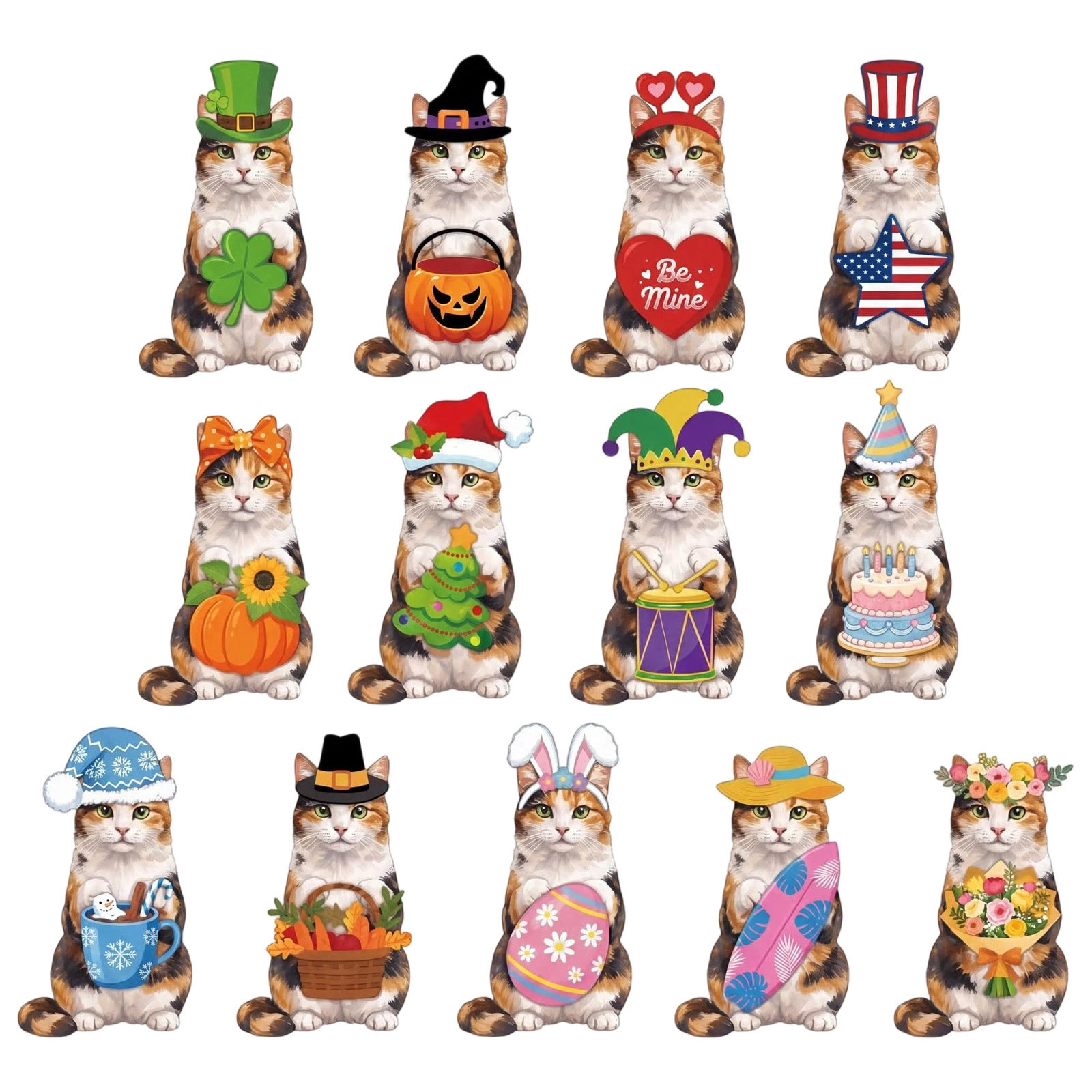 Interchangeable Cat Wooden Sign, Halloween Decor, Cute Pet Desk Ornament - S - image 28