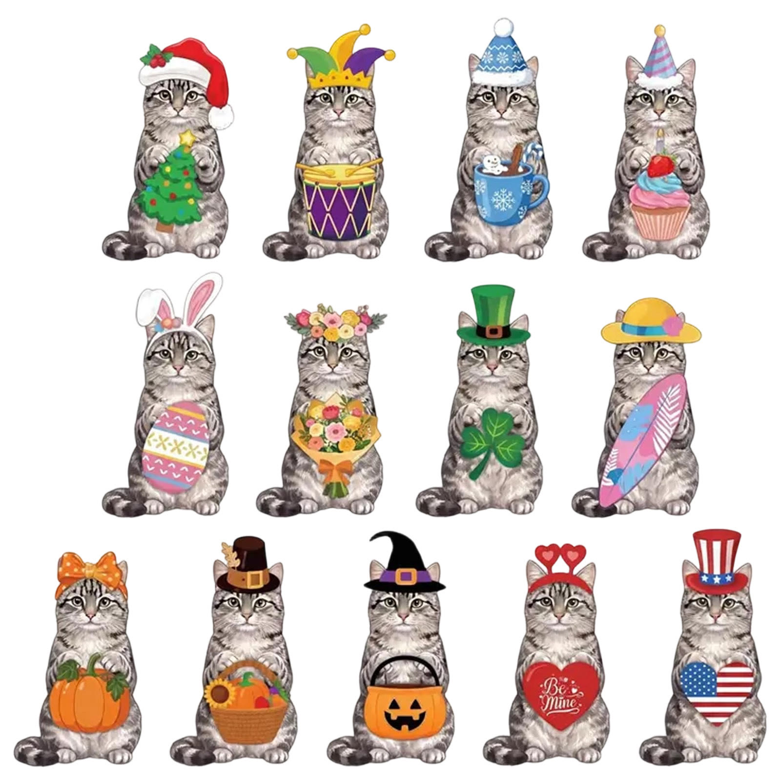 Interchangeable Cat Wooden Sign, Halloween Decor, Cute Pet Desk Ornament - R - image 27