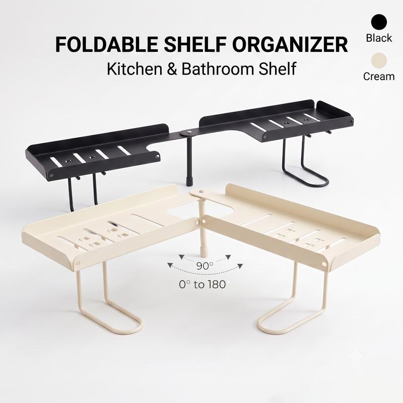 Foldable Over-Sink Organizer – No-Drill Carbon Steel Sink Storage Rack, Adjustable & Easy-Drain - image 1