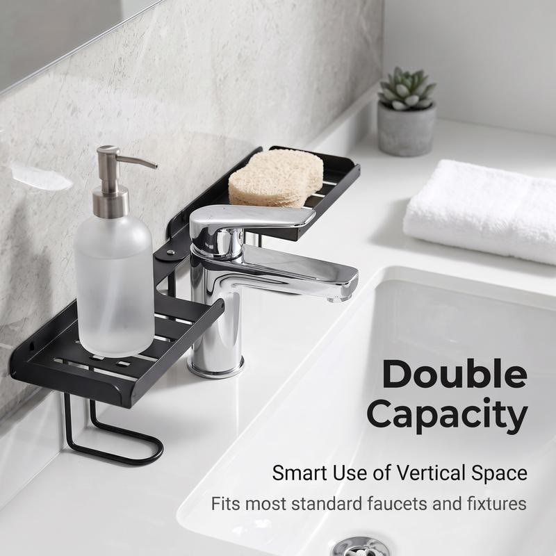 Foldable Over-Sink Organizer – No-Drill Carbon Steel Sink Storage Rack, Adjustable & Easy-Drain - image 2