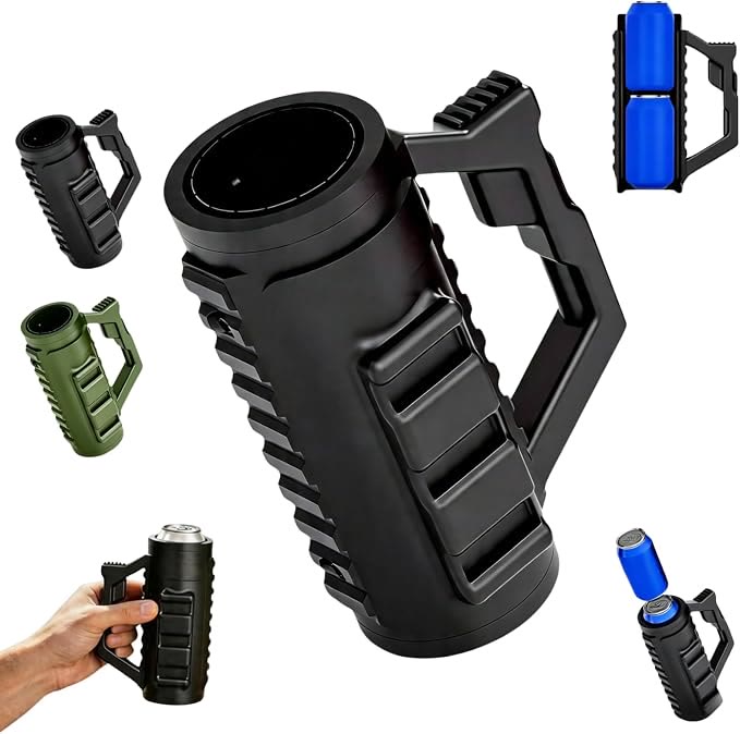 Tactical Assault Beer Holder, Double Tactical Reload Can Holder, Universal 12 Oz Can Cooler - Black - 9.8*14*21.5cm - 🔥🔥BUY 3(Save $20) - image 1