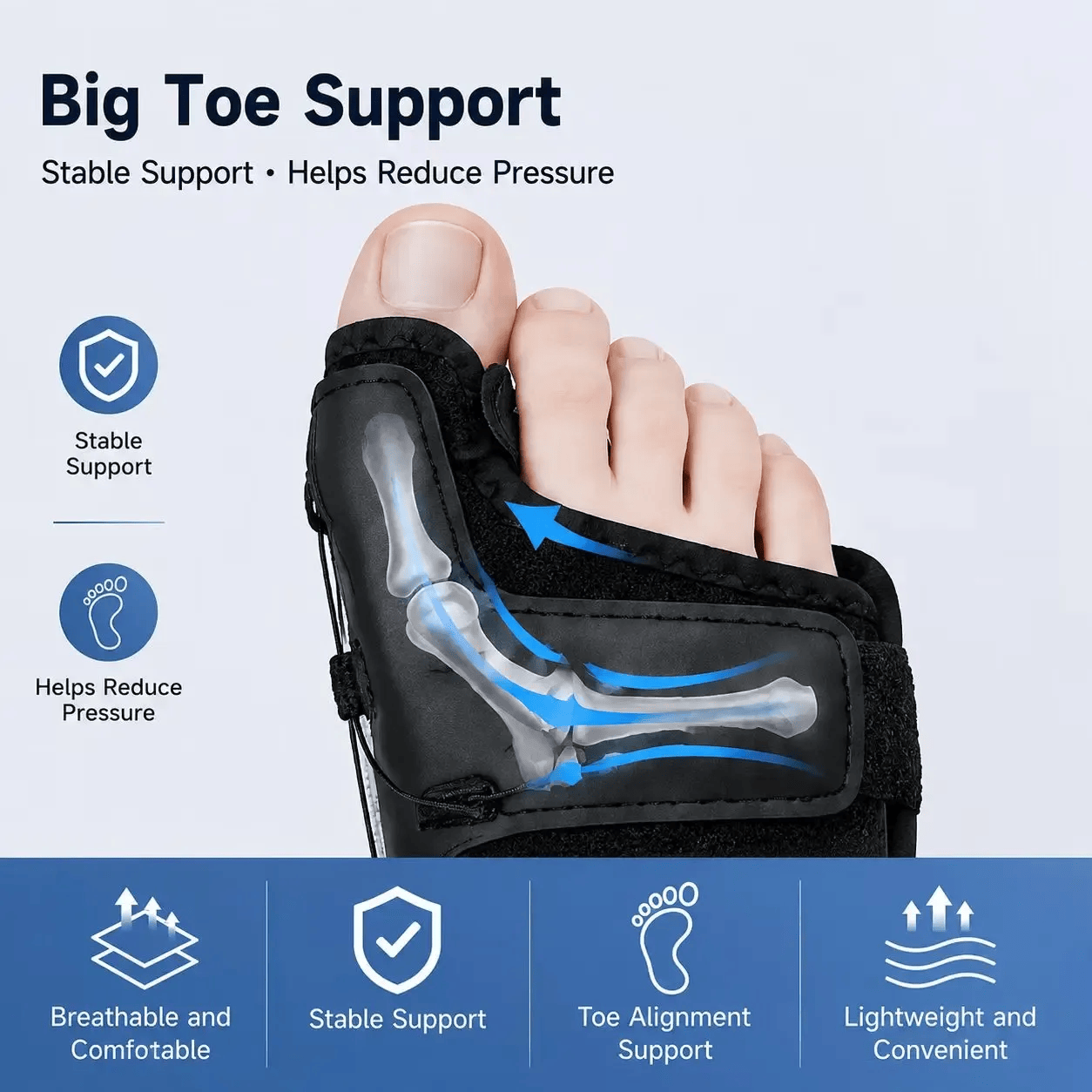 Adjustable Dial Knob Bunion Corrector, Big Toe Straightener & Toe Separator - image 3