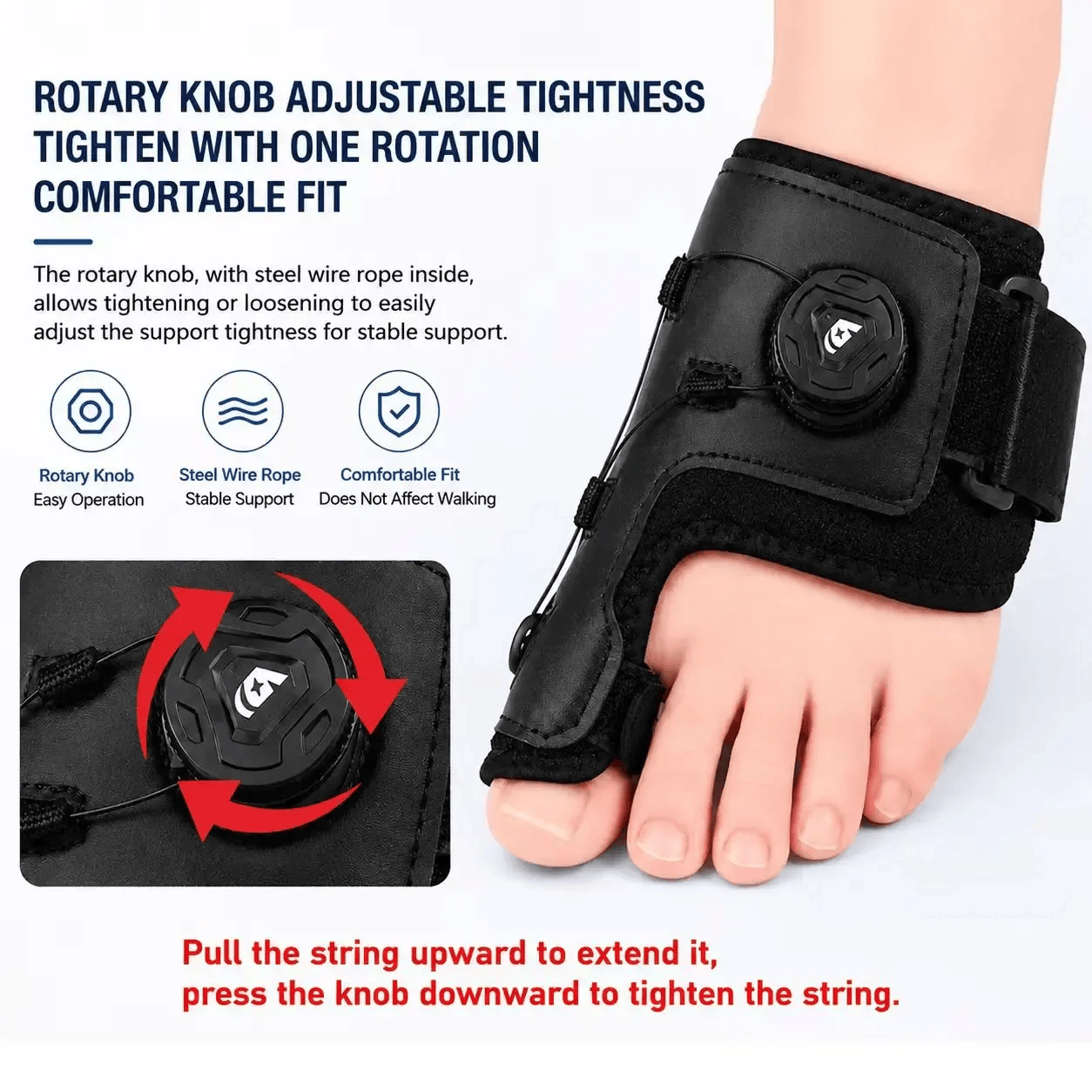Adjustable Dial Knob Bunion Corrector, Big Toe Straightener & Toe Separator - image 4