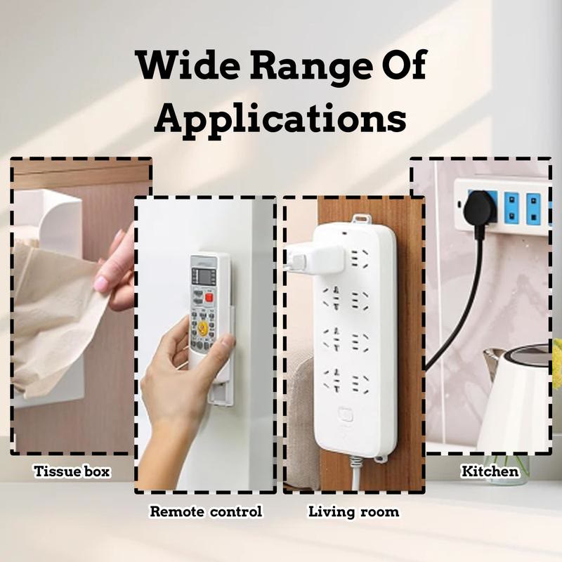 Adhesive Socket Holder – Punch-Free Wall Mount with Cable Organizer Clips - image 3