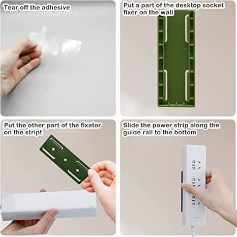 Adhesive Socket Holder – Punch-Free Wall Mount with Cable Organizer Clips - image 6