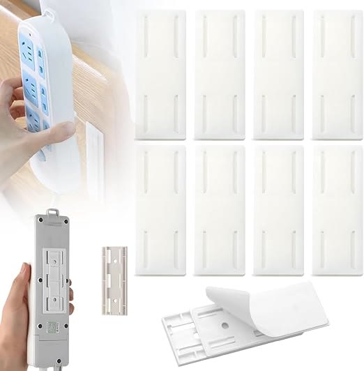 Adhesive Socket Holder – Punch-Free Wall Mount with Cable Organizer Clips - White - 🔥🔥30PCS(Save $20) - image 12