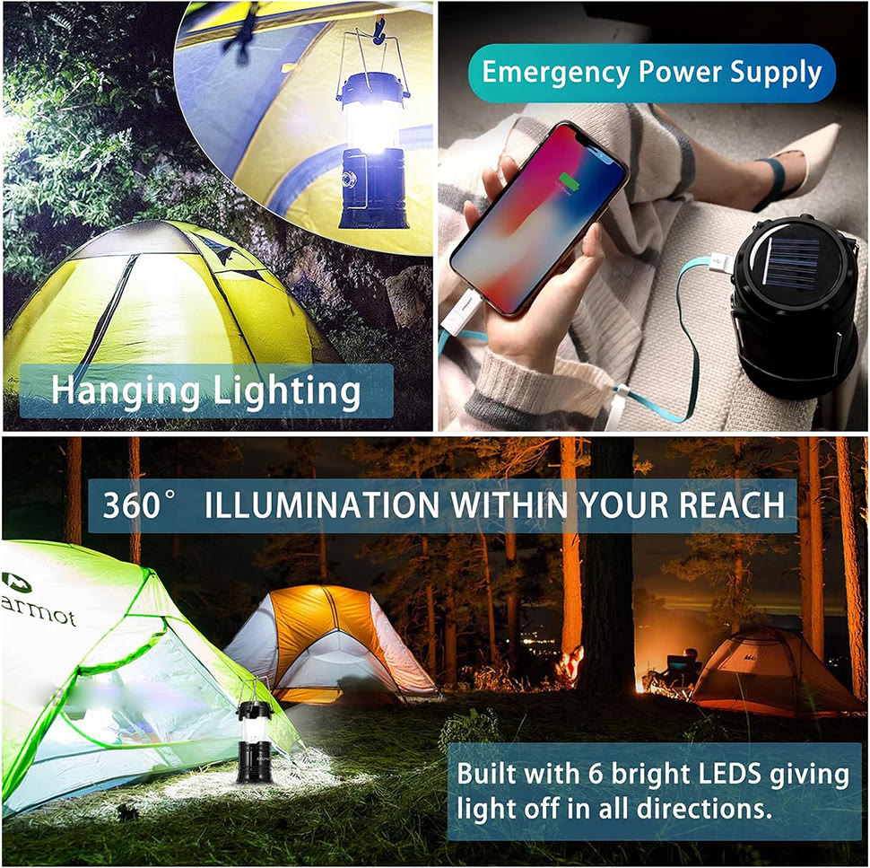 Solar Camping Lantern – Rechargeable LED Lights, Magnetic Base & Hanging Hook - image 14