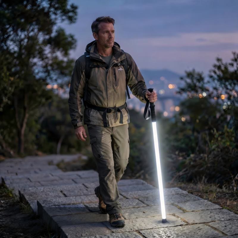 Laser Saber Style Trekking Poles - Built-in LED Light Strip Hiking Sticks - image 1