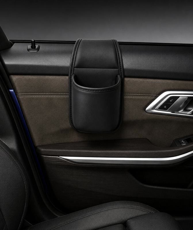 Leather Car Door Storage Pocket – Double-Layer Organizer for Keys & Phone, Universal Fit - image 1