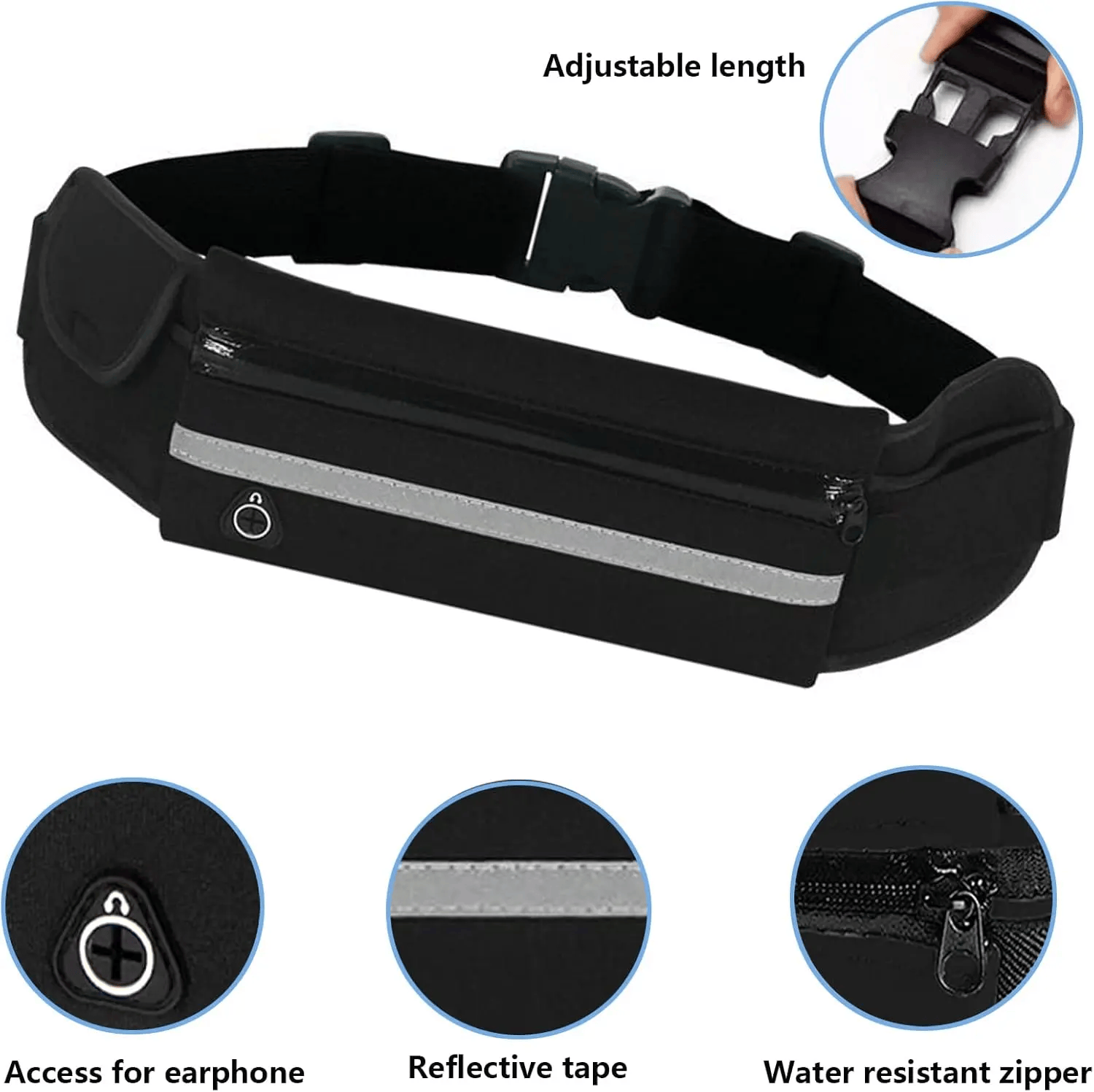 Unisex Sport Running Jogging Waist Belt - Waterproof, Adjustable Strap - image 5