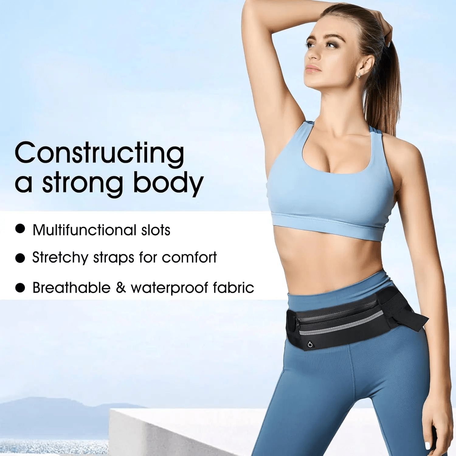 Unisex Sport Running Jogging Waist Belt - Waterproof, Adjustable Strap - image 6