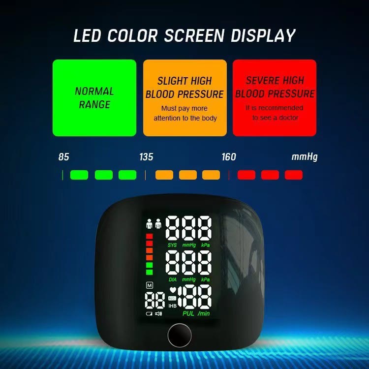 Rechargeable Wrist Blood Pressure Monitor Wristwatch–  Unisex Sports Wristband with Voice Broadcast & Memory - image 2