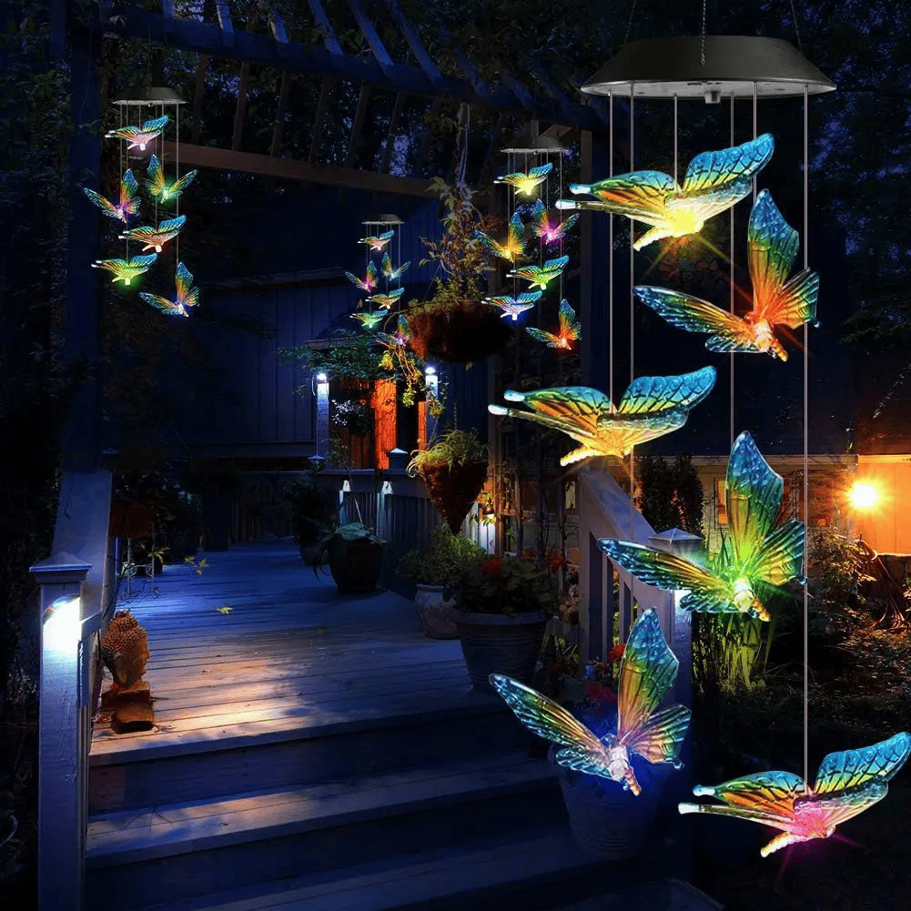 Solar Color-Changing Hummingbird Wind Chimes - Waterproof Durable Garden-Indoor Hanging Decoration  - image 2
