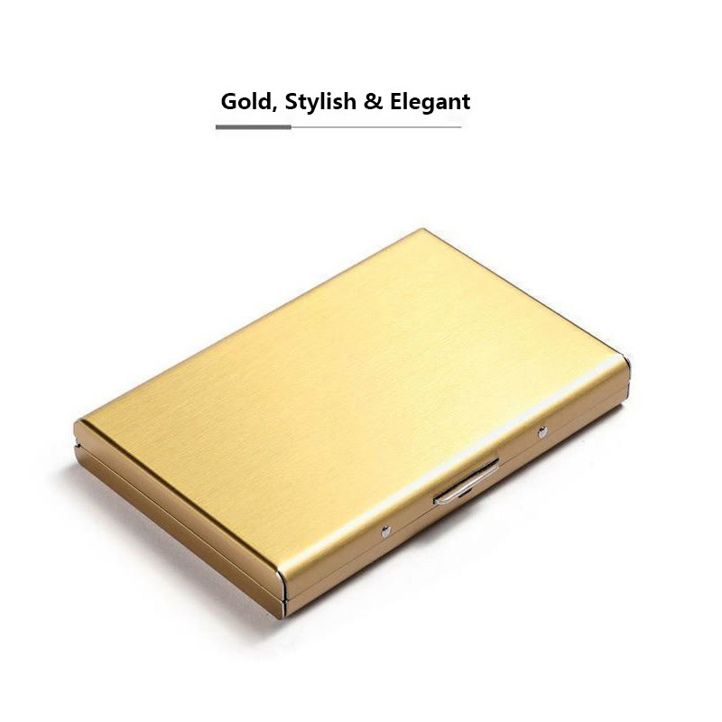 RFID Blocking Stainless Steel Card Holder, Slim Portable Anti‑Theft Metal Credit Card Cas - Golden - 🔥BUY 2($19.99 Each) - image 9