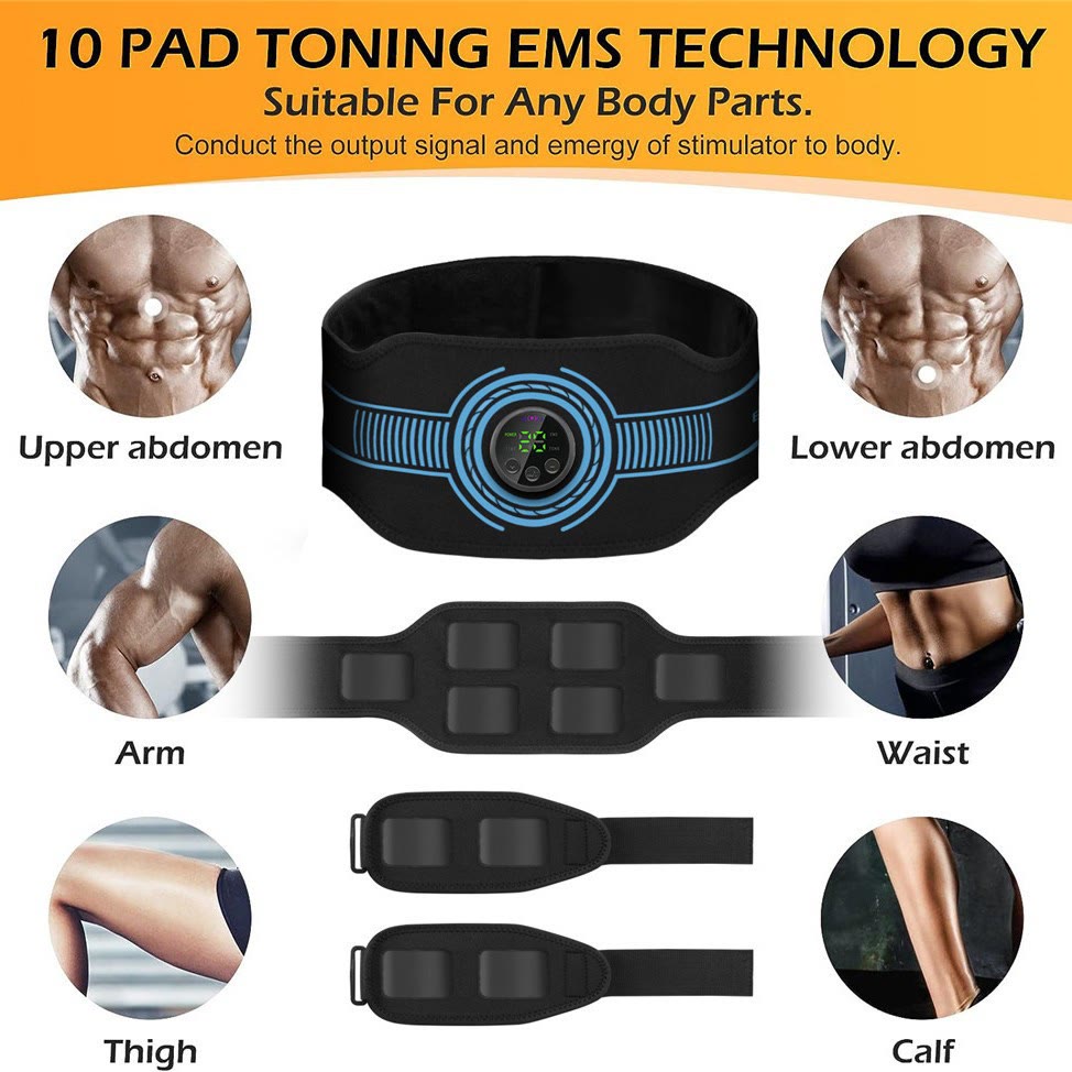 EMS Abdominal Toning Belt, Electric Muscle Stimulator for Abs Waist Arm Thigh Workout - image 4