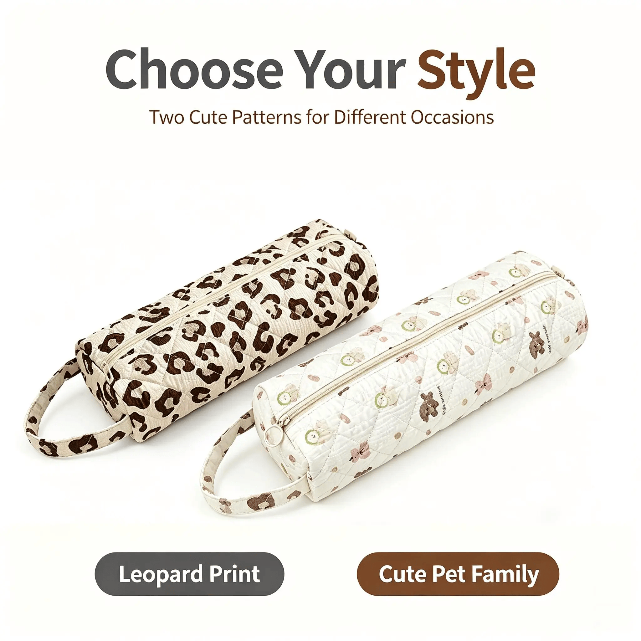 Quilted Multi‑Purpose Storage Bag, Portable Zipper Cosmetic Makeup Pouch with Handle - image 6