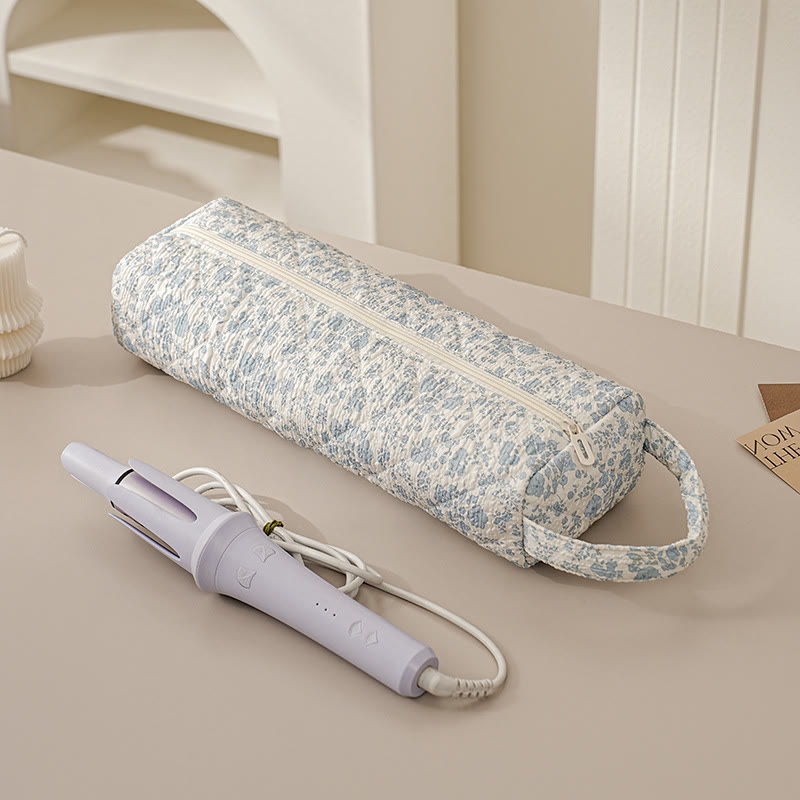 Quilted Multi‑Purpose Storage Bag, Portable Zipper Cosmetic Makeup Pouch with Handle - B - image 8