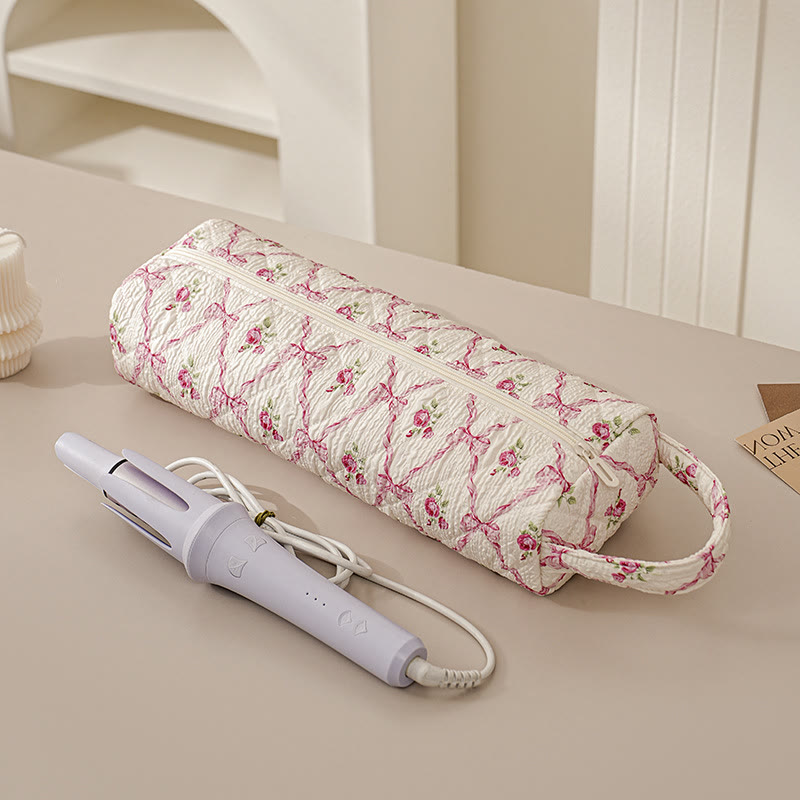 Quilted Multi‑Purpose Storage Bag, Portable Zipper Cosmetic Makeup Pouch with Handle - A - image 7