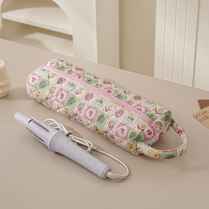 Quilted Multi‑Purpose Storage Bag, Portable Zipper Cosmetic Makeup Pouch with Handle - G - image 13