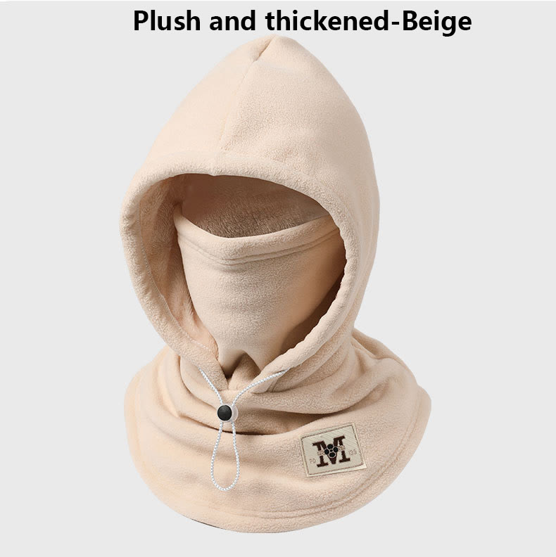 3-in-1 One-piece warm mask hat, Windproof Hat with Face Neck Ear Cover for outdoor Cycling - Beige - Plush and thickened - image 13