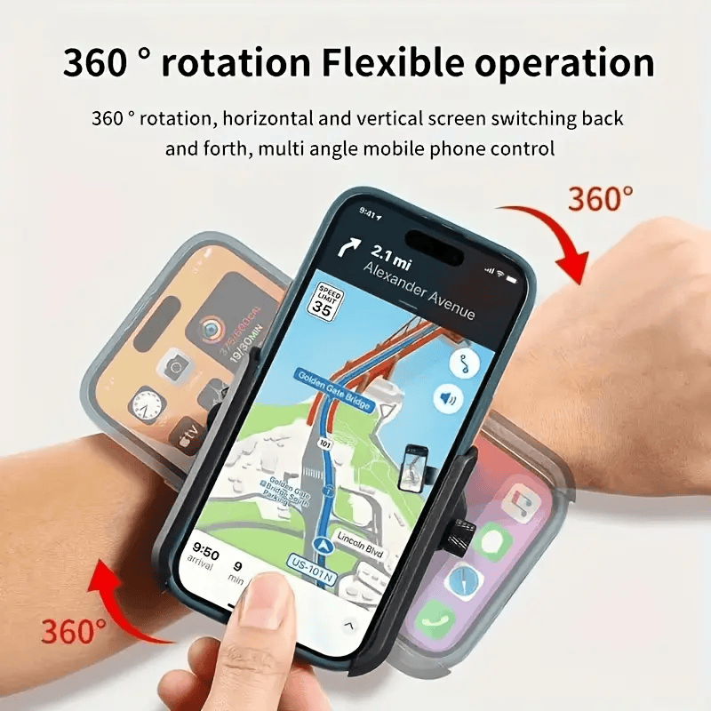 2PCS Adjustable Phone Wrist Armband Holder– 360° Rotatable, Quick-Release Sports Holder for Running & Gym - image 8