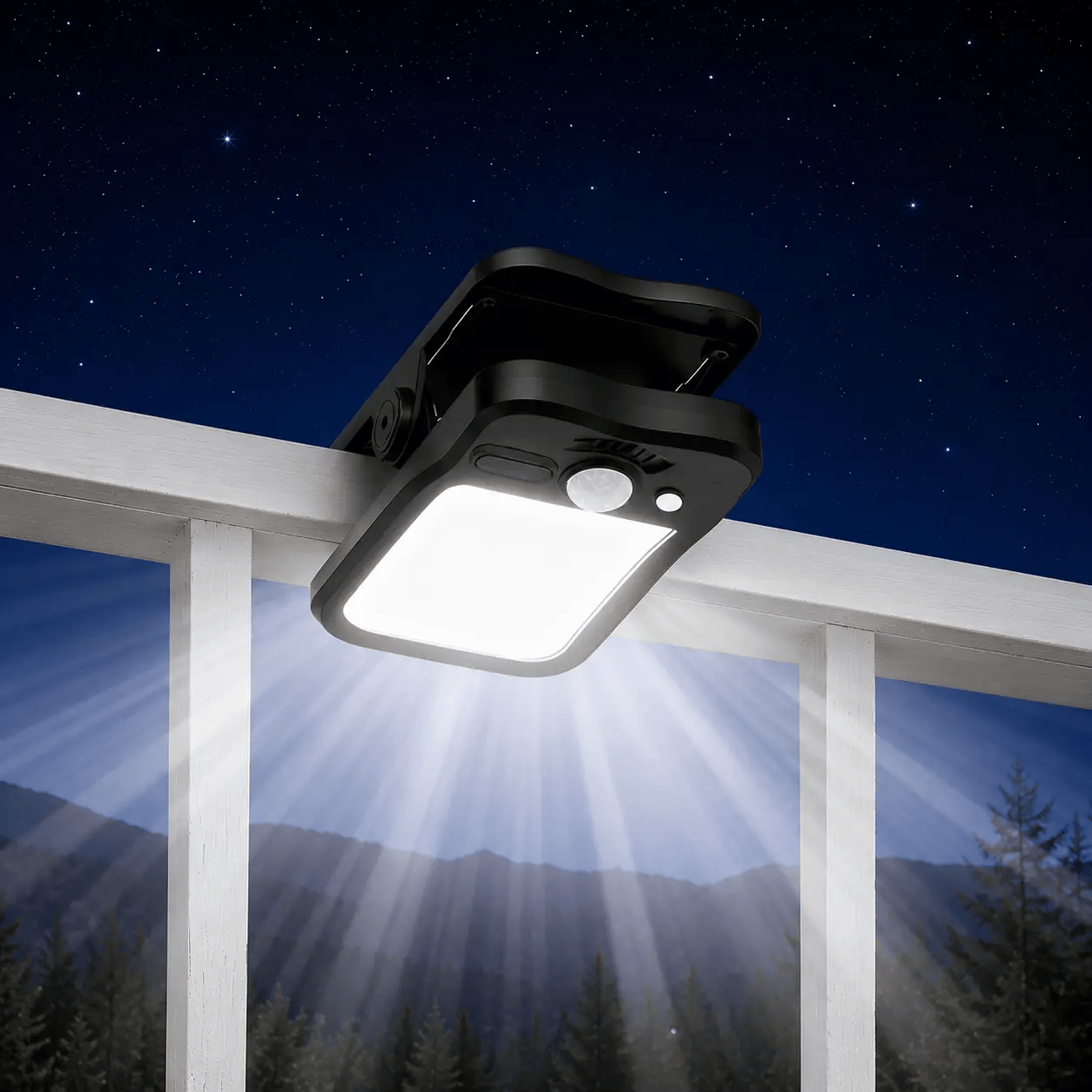 Outdoor Solar Light, USB & Solar Powered Clip Light with Motion Sensor, 3 Modes, Waterproof  - image 1
