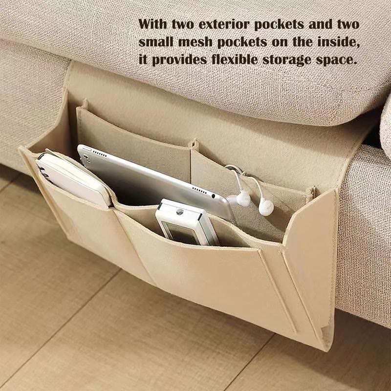 Bedside Caddy, 5 Pockets Felt Bedside Storage Organizer, Hanging Storage Organizer  - image 6
