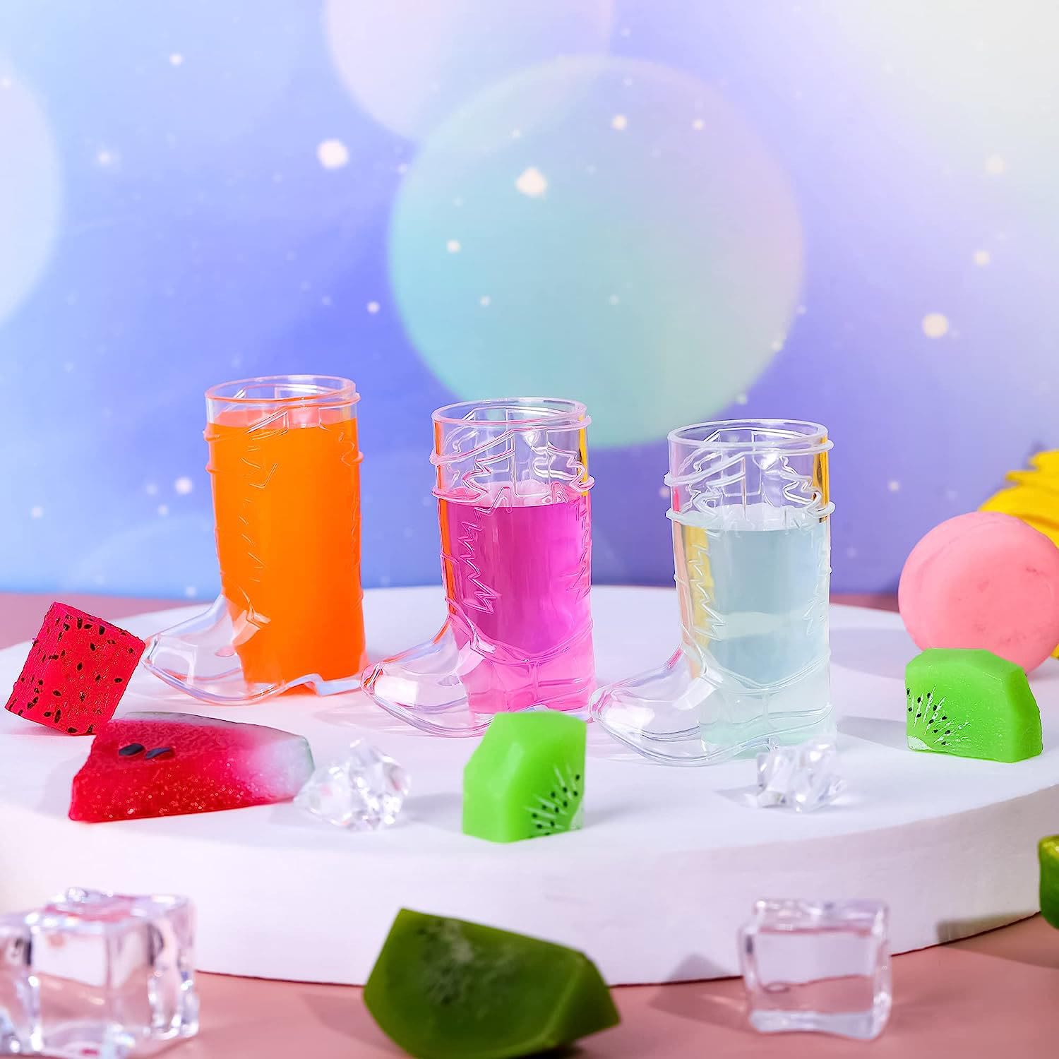 20/40 Pcs Mini Cowboy Boot Shaped Shot Glasses Reusable Cowgirl Hat Boot Cups - image 3