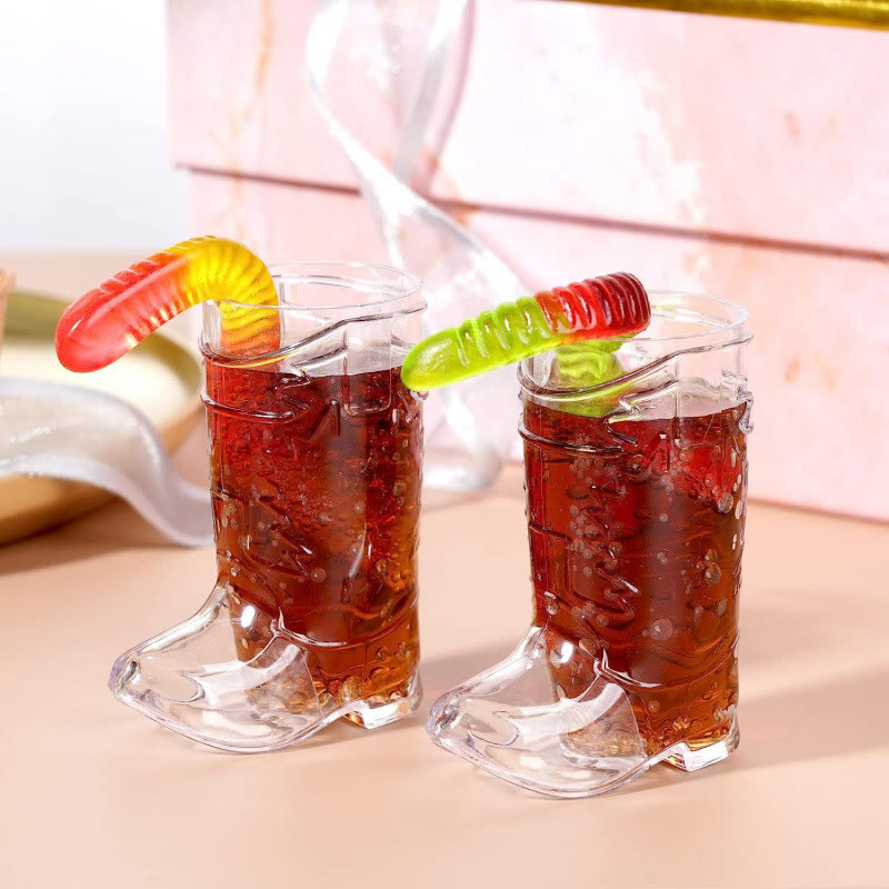 20/40 Pcs Mini Cowboy Boot Shaped Shot Glasses Reusable Cowgirl Hat Boot Cups - image 4