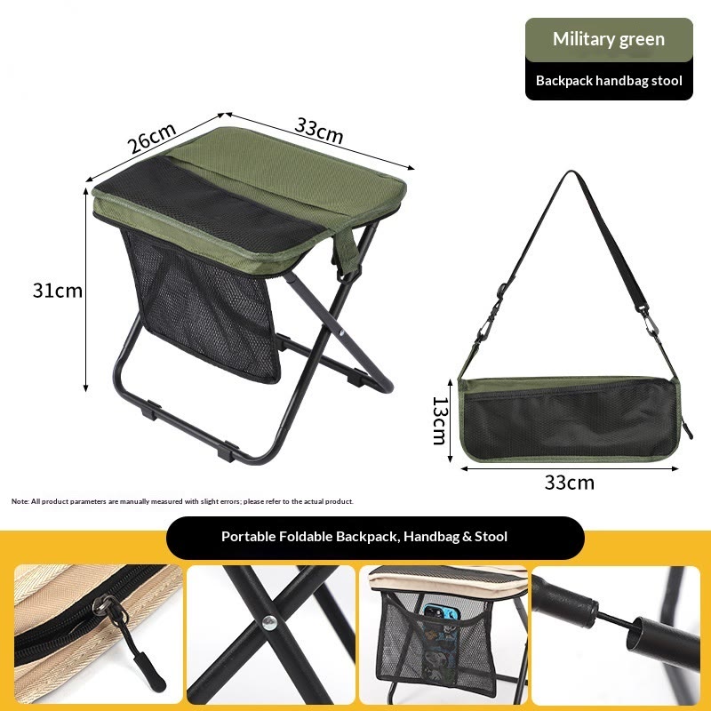 Compact Portable Folding Chair - Ultra-Lightweight All-Weather Camping Accessory - Army Green - image 11
