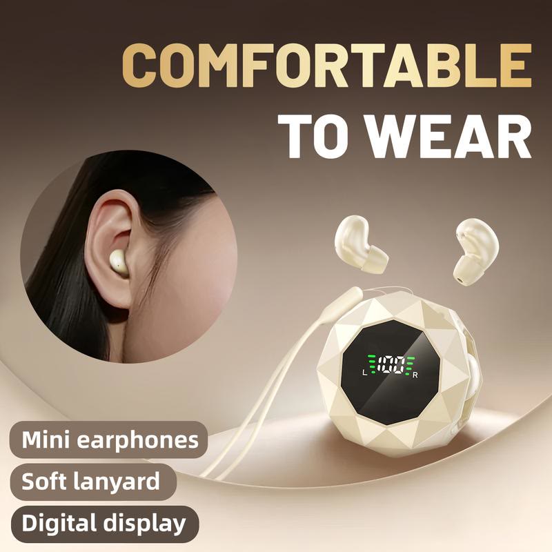 Mini Wireless Sleep Earbuds For Side Sleepers, Bluetooth 6.0 In-ear Headphones With Noise Reduction - Apricot - image 7