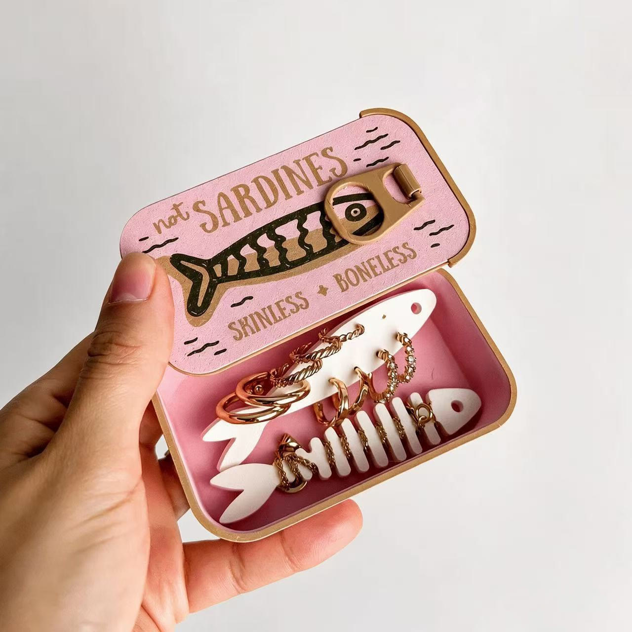 Vintage Sardine Tin Jewelry Box for Rings, Earrings & Small Treasures - image 5