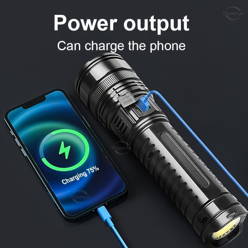 2-in-1 Rechargeable Flashlight Power Bank – Waterproof, Zoomable, USB Charging - image 4