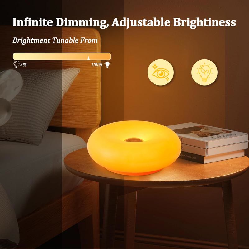Acrylic-Orange Donut Mood Lamp, Rechargeable Swing Arm Wall Light - image 6