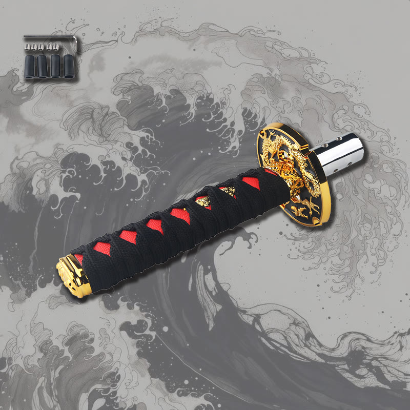 Cool Japanese Samurai Katana Car Manual Gear Shift Knob Trim - 15cm black - One size - image 7