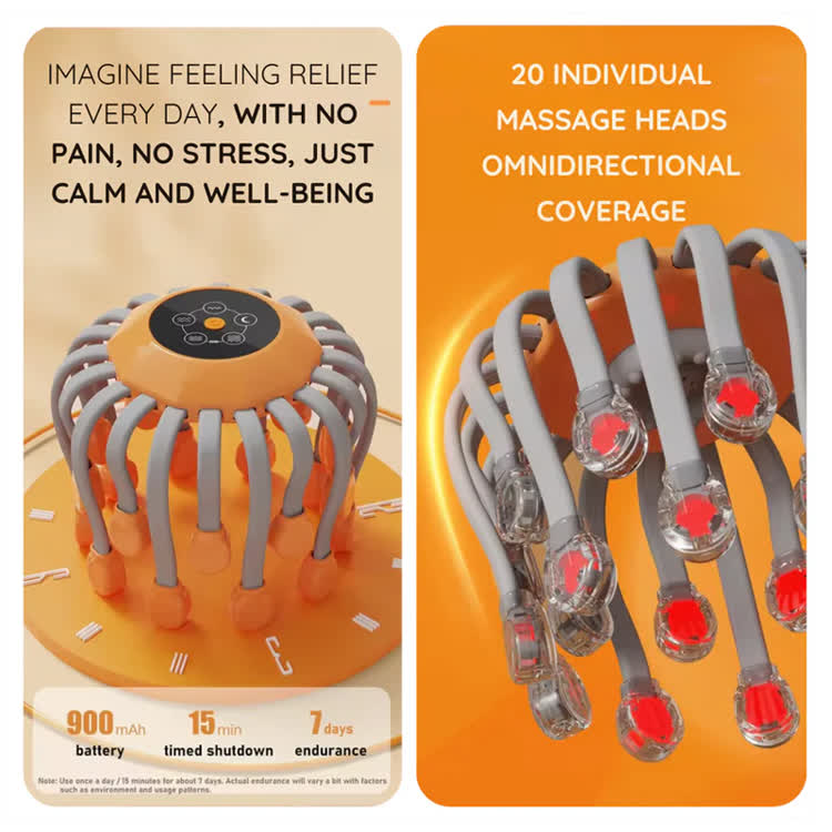Deep Relaxation Octopus Tentacle Head Massager - image 16