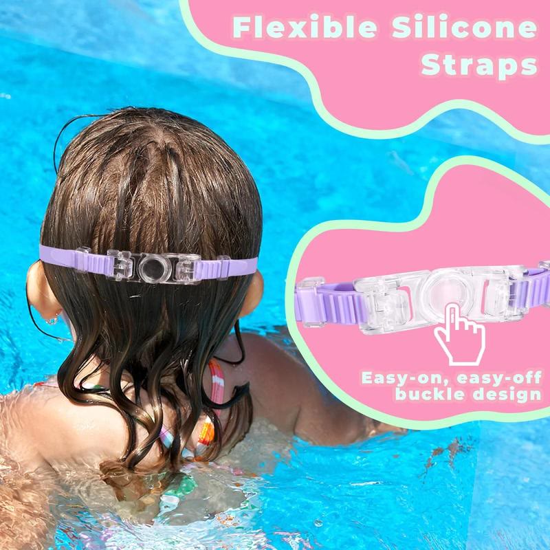 2 Pack Kids Swim Goggles For 3-15 Uv Protection Anti-fog High Definition Waterproof  - image 7