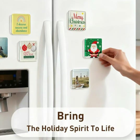 Clear Acrylic DIY Fridge Magnets Set with Adhesive Backing – Square Magnetic Photo Frames - image 3