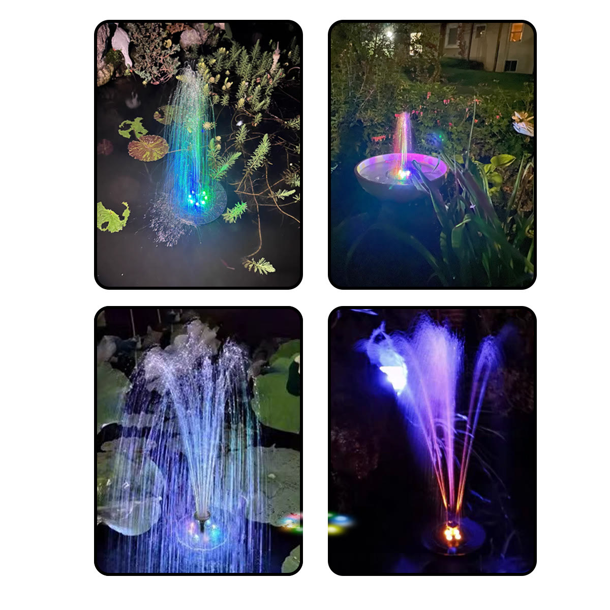 Solar Fountain Pump with 18 LED Lights & 8 Colors, Floating Water Fountain for Bird Bath, Pond & Garden - image 9
